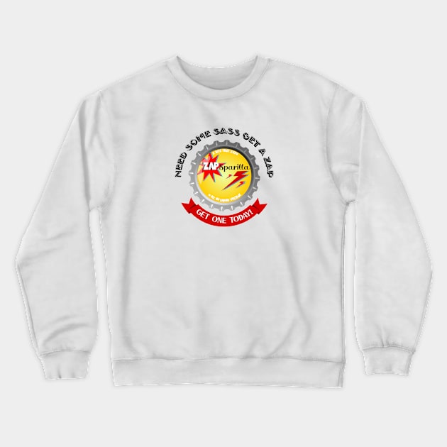 Zapsparilla Sarsaparilla Soda Cap Ad Crewneck Sweatshirt by TaliDe